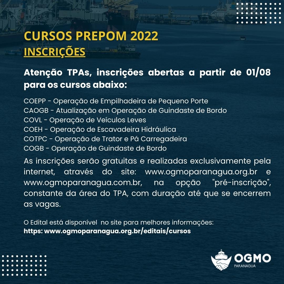 PREPOM 2022 - Inscrições abertas